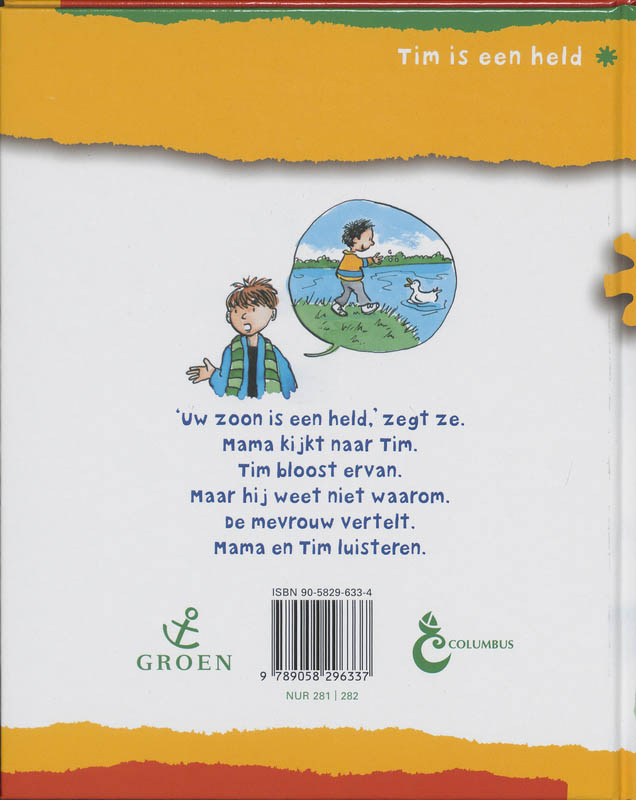 Achterkant van Tim is een held