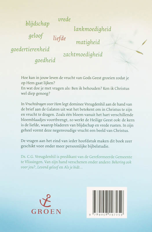 Achterkant van Vruchtdragen voor Hem