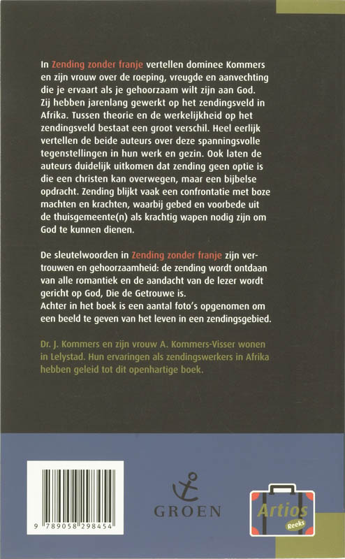 Achterkant van Zending zonder franje