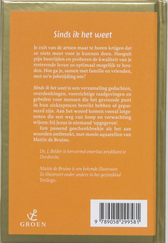 Achterkant van Sinds ik het weet