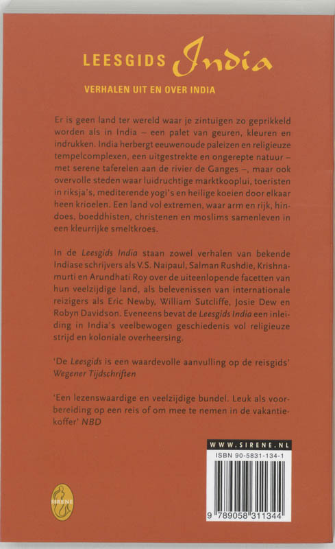 Achterkant van Leesgids India
