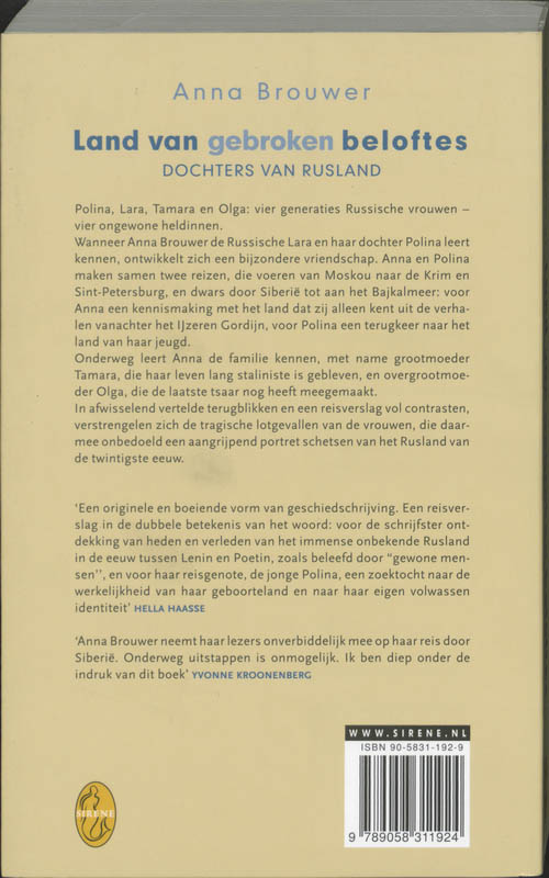 Achterkant van Land van gebroken beloftes
