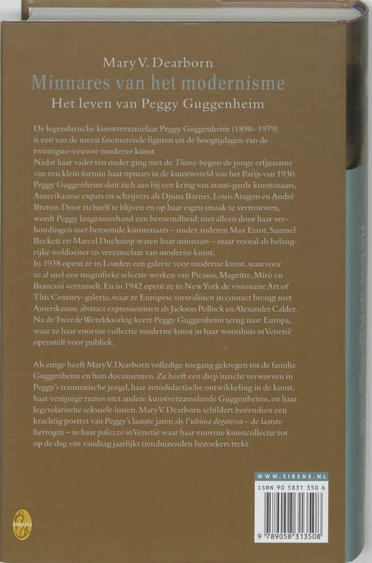 Achterkant van Minnares van het modernisme