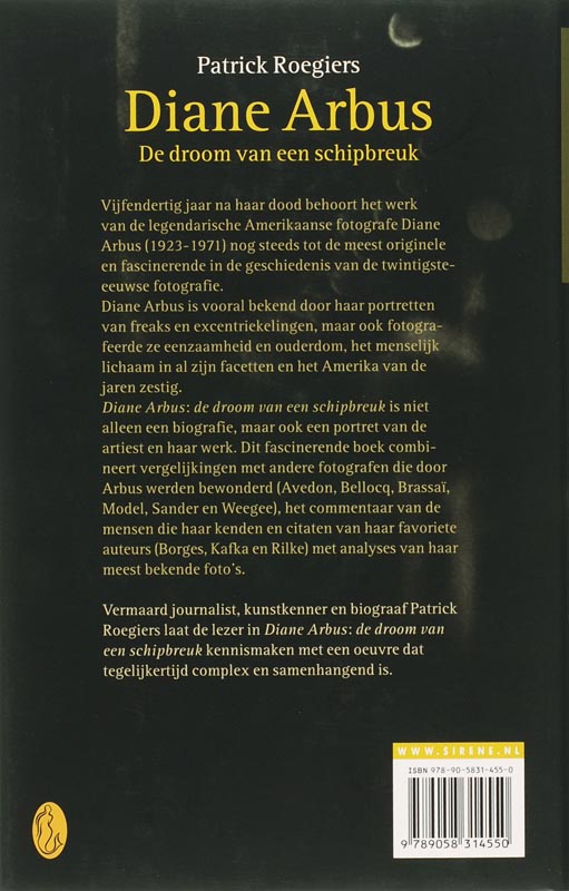 Achterkant van Diane Arbus