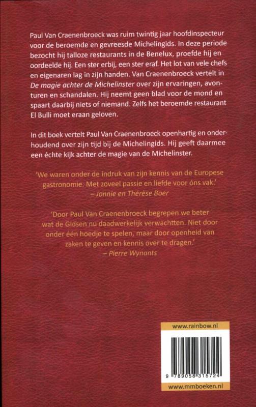 Achterkant van Magie achter de Michelinster