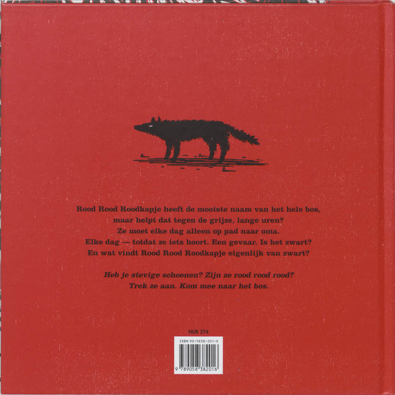 Achterkant van Rood Rood Roodkapje
