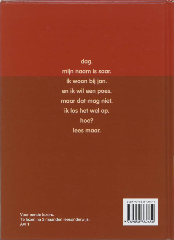 Achterkant van Saar en de poes