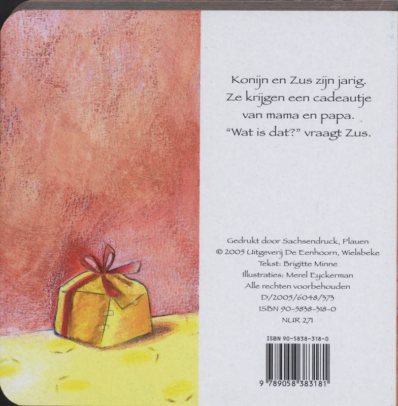 Achterkant van Konijn en Zus krijgen een potje