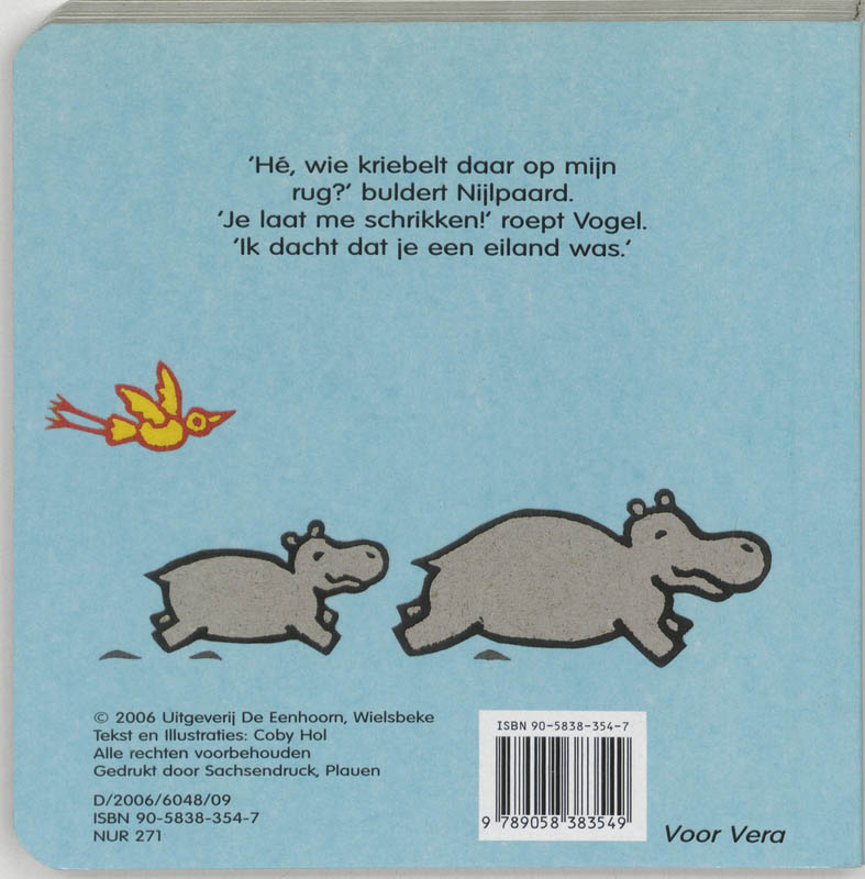Achterkant van Nijlpaard en Vogel