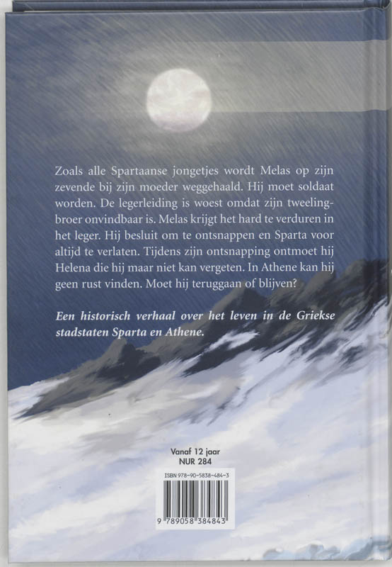 Achterkant van Vlucht uit Sparta