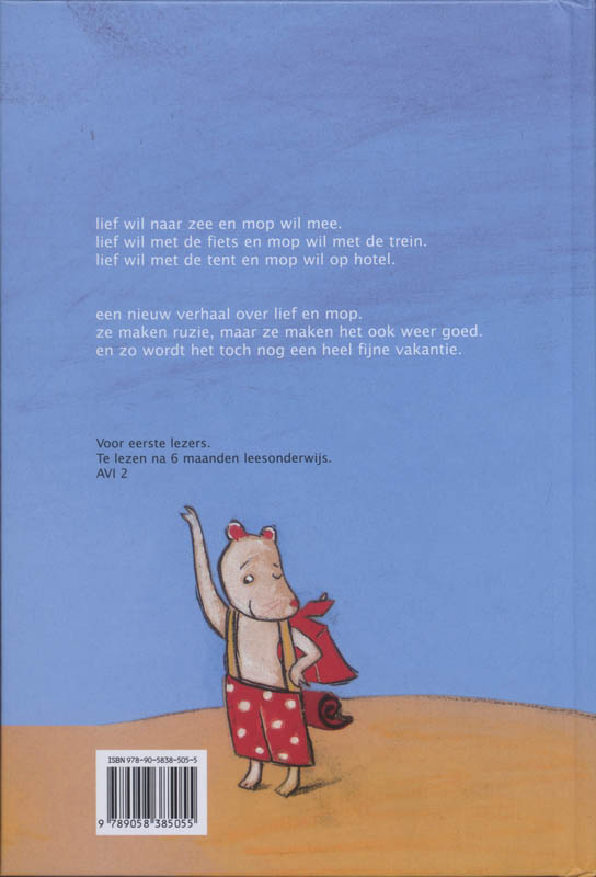 Achterkant van Lief en mop gaan op reis