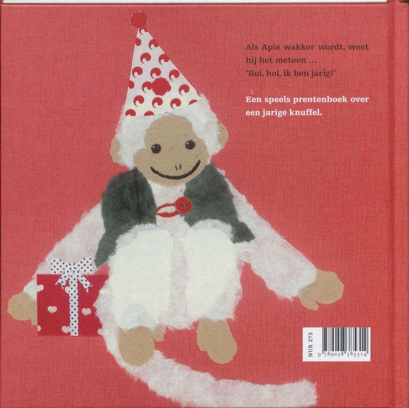 Achterkant van Apie is jarig