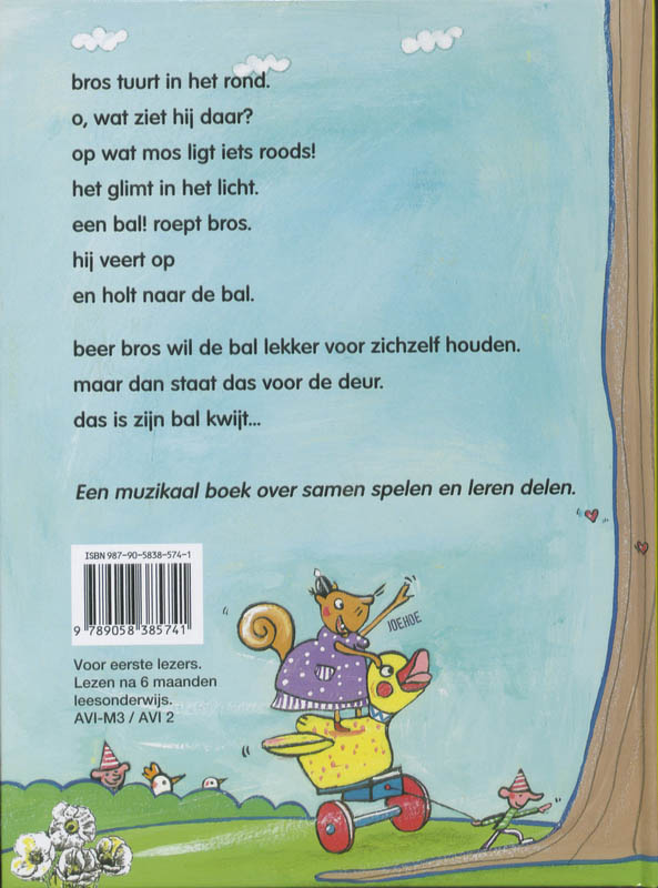 Achterkant van Beer bros vindt een bal