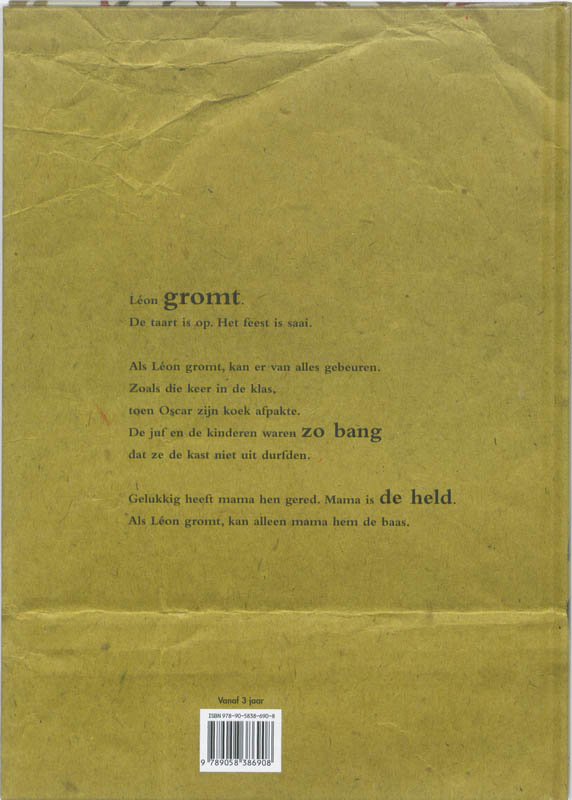 Achterkant van Léon gromt