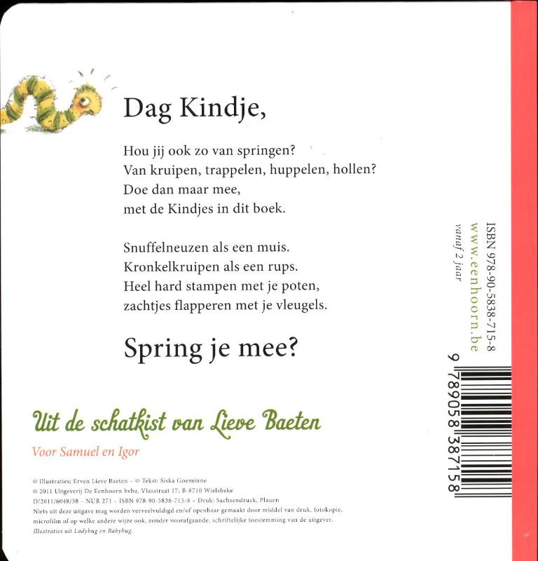 Achterkant van Springversjes en tuimelgedichten