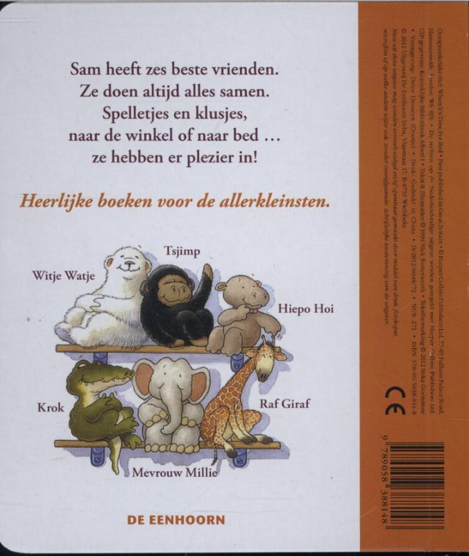 Achterkant van Samen met Sam .. naar bed