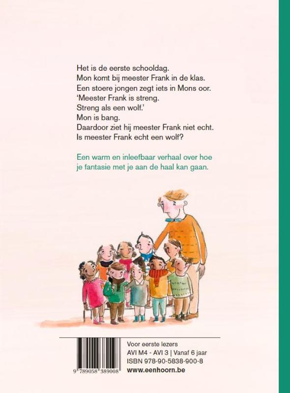 Achterkant van Meester Frank is een konijn