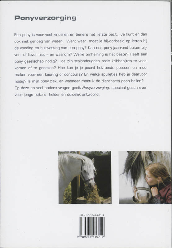 Achterkant van Ponyverzorging