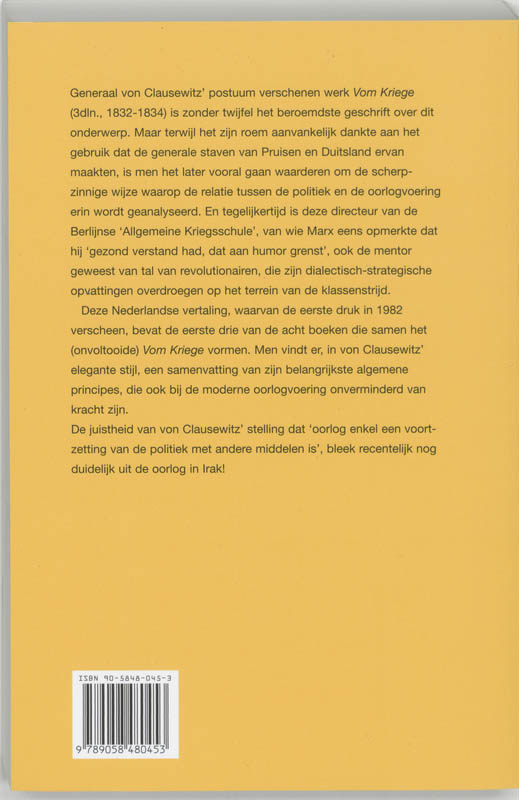 Achterkant van Over de oorlog