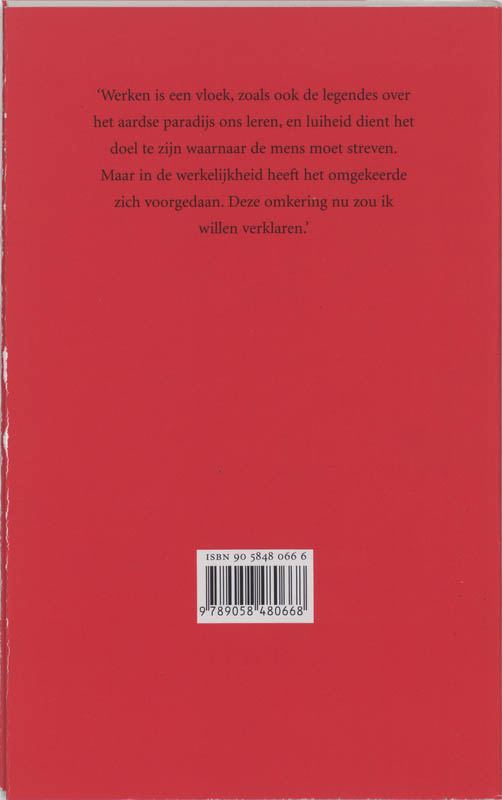 Achterkant van Luiheid als levensdoel