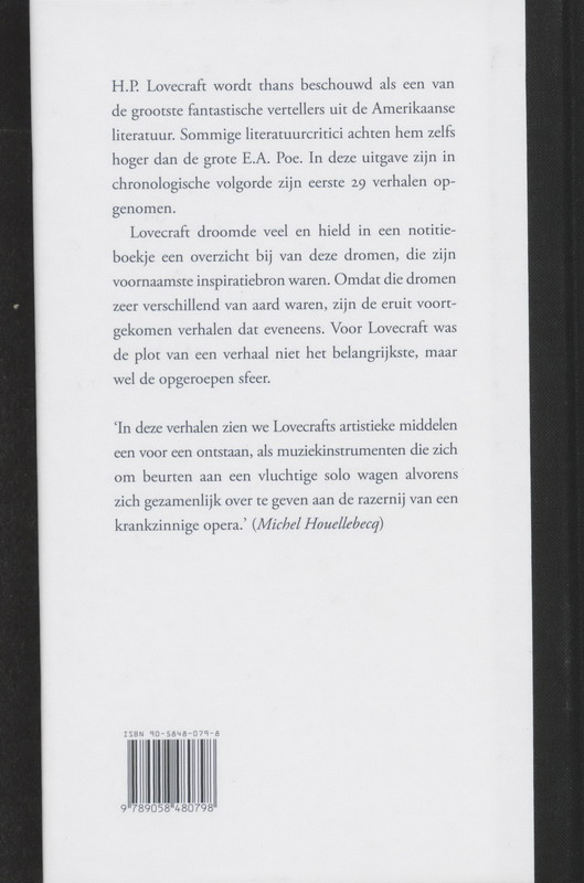 Achterkant van Fantastische verhalen 1905-1921