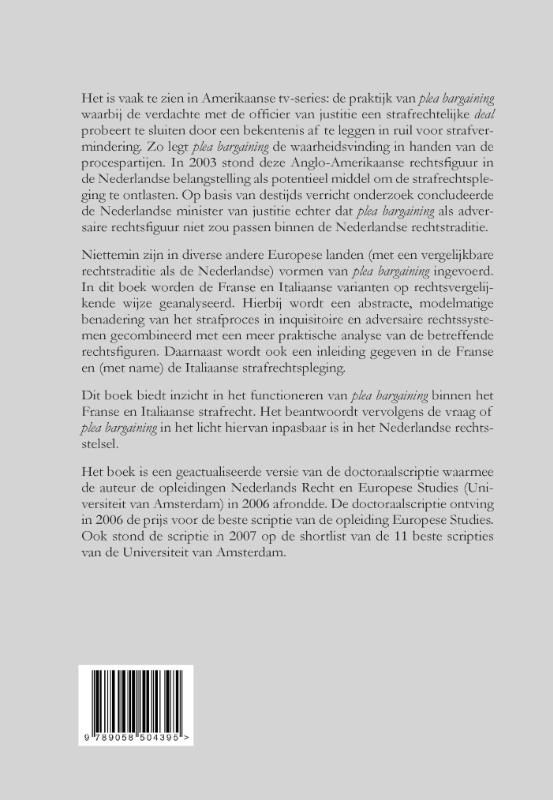 Achterkant van Plea bargaining in Europa