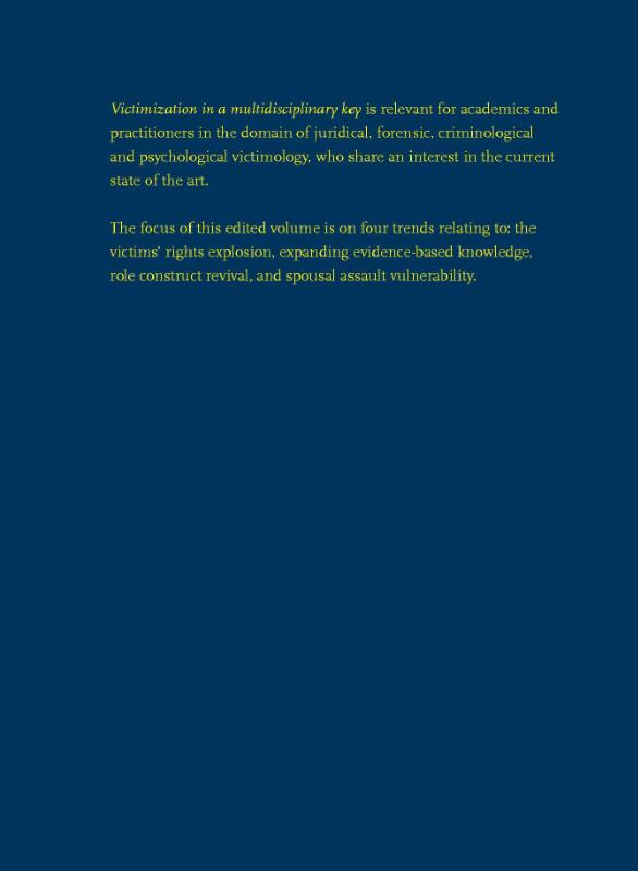 Achterkant van Victimization in a multi-disciplinary key