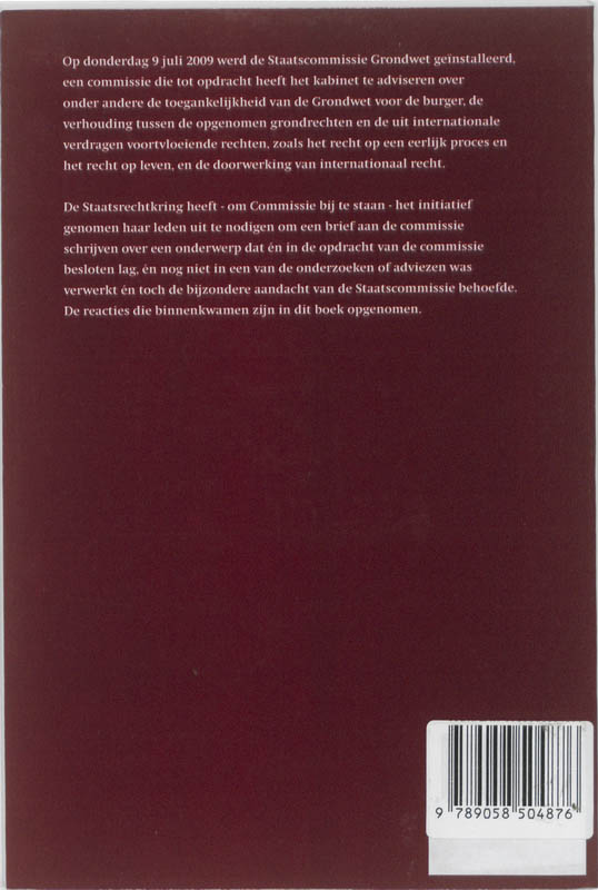 Achterkant van Brieven aan de staatscommissie