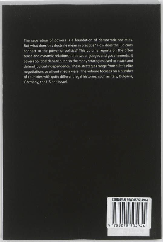 Achterkant van Separation of Powers in Theory and Practice