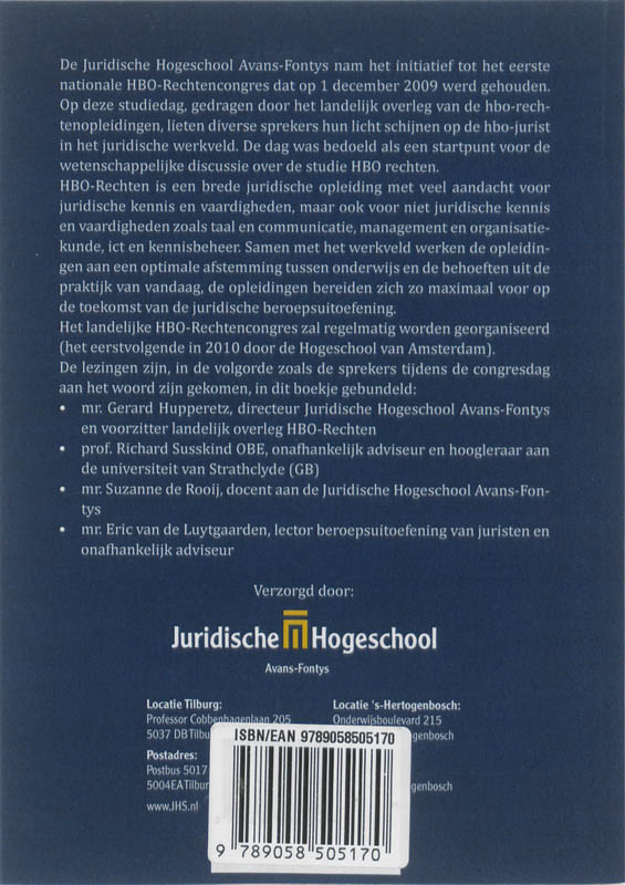 Achterkant van HBO-Rechten in het werkveld