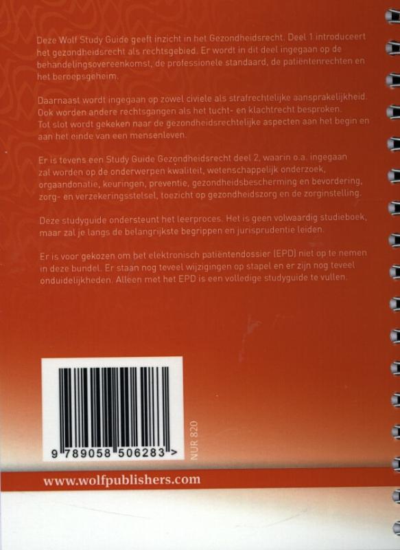Achterkant van Gezondheidsrecht II