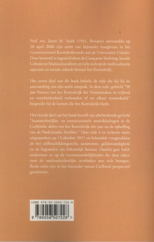 Achterkant van 50 jaar statuut van het Koninkrijk der Nederlanden