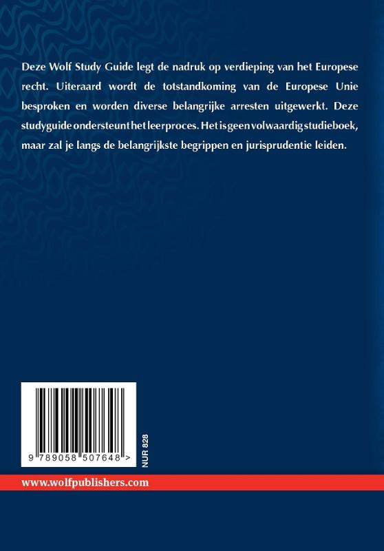 Achterkant van Verdiepend europees recht