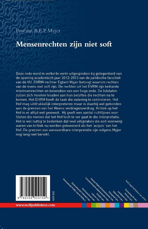 Achterkant van Mensenrechten zijn niet soft