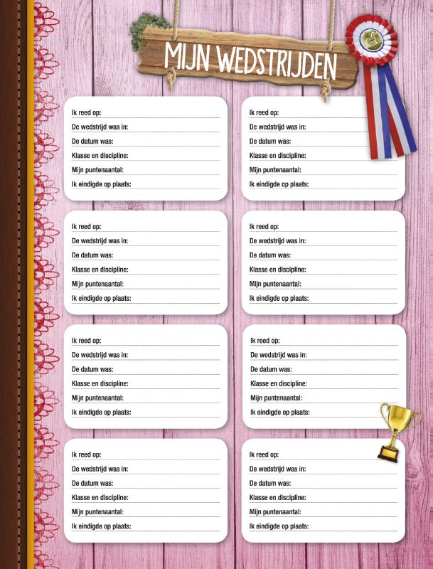 Achterkant van Hoefslag paardenagenda