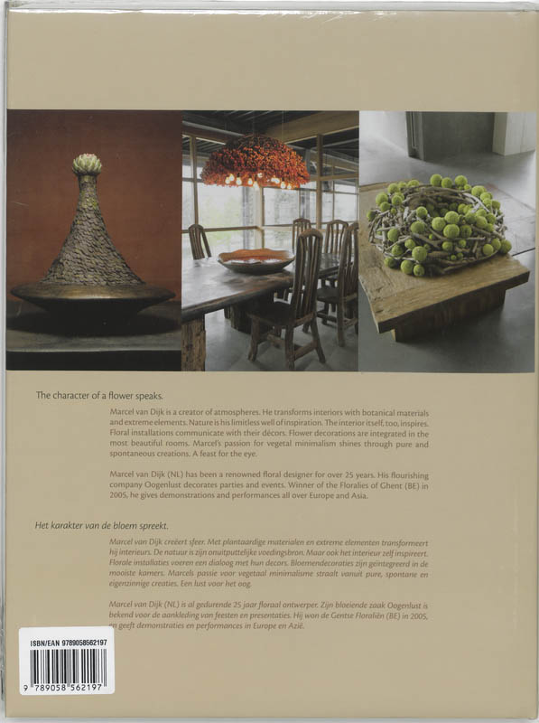 Achterkant van Floral interior decoration