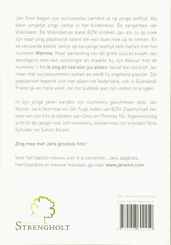 Achterkant van Songteksten Jan Smit