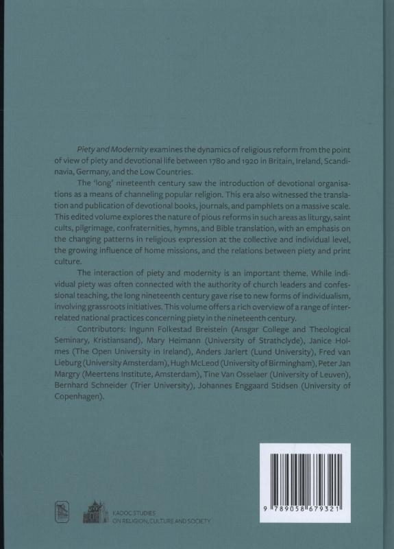 Achterkant van Piety and Modernity