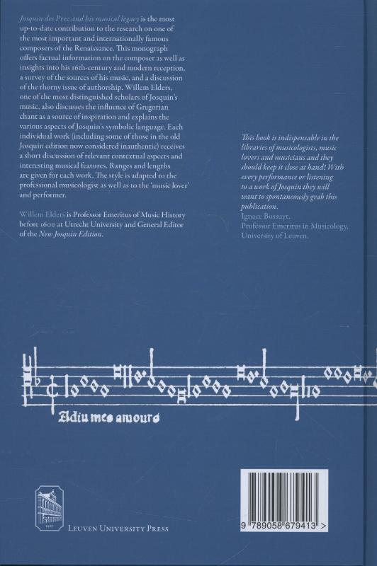 Achterkant van Josquin des prez and his musical legacy