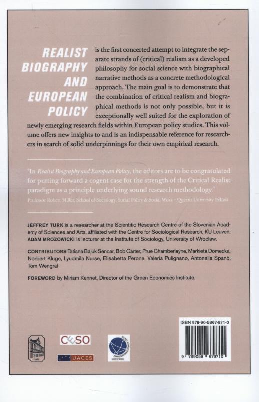 Achterkant van Realist biography and European policy