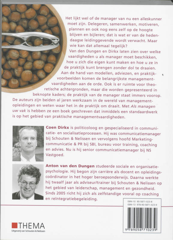 Achterkant van Als managen uw vak is