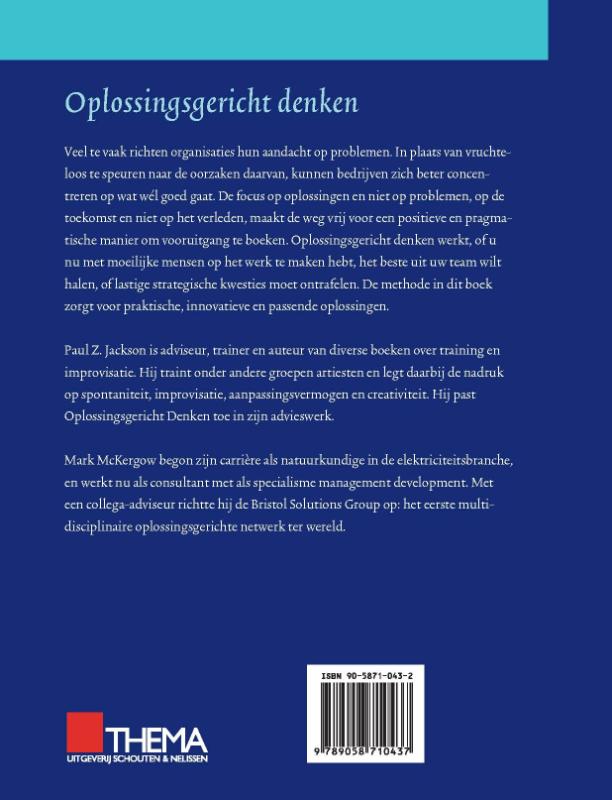 Achterkant van Oplossingsgericht denken