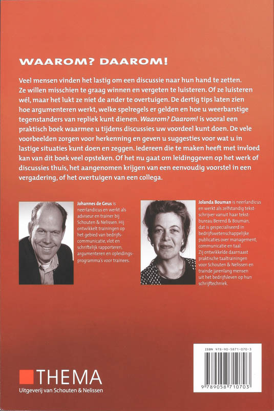 Achterkant van Waarom? Daarom!