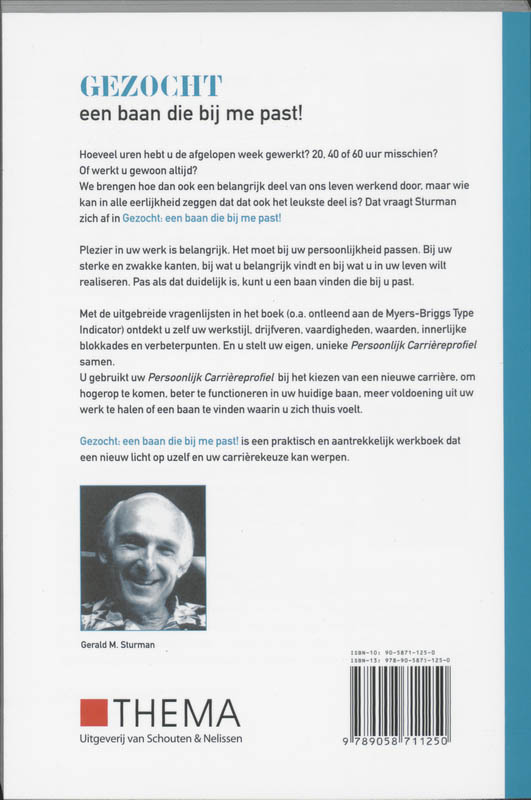 Achterkant van Gezocht : een baan die bij me past!