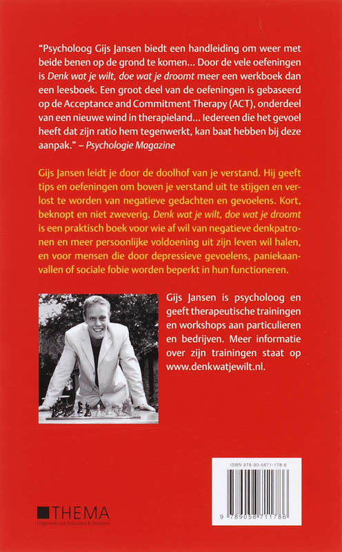 Achterkant van Denk wat je wilt, doe wat je droomt