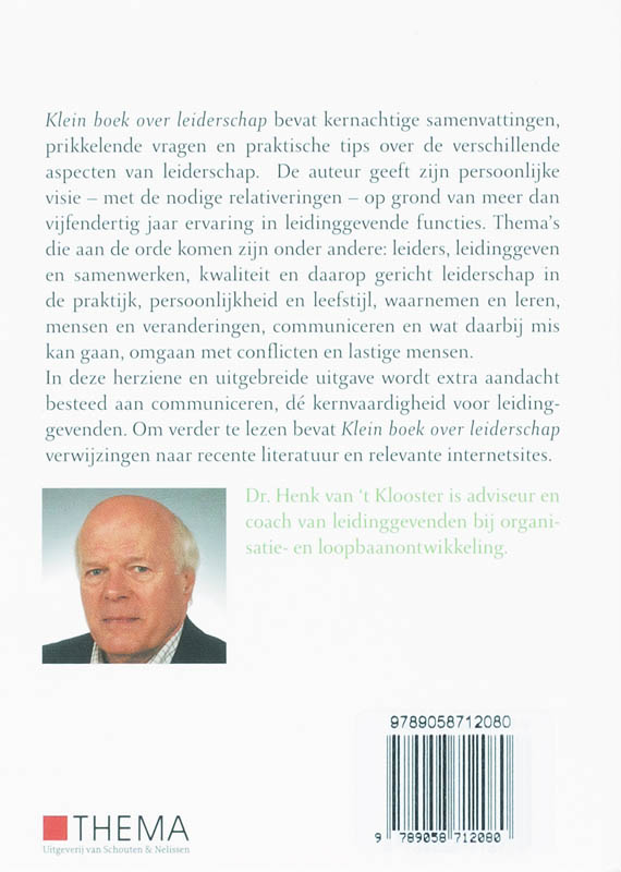 Achterkant van Klein boek over leiderschap