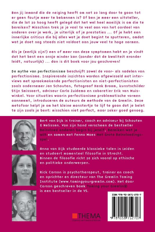 Achterkant van De mythe van perfectionisme