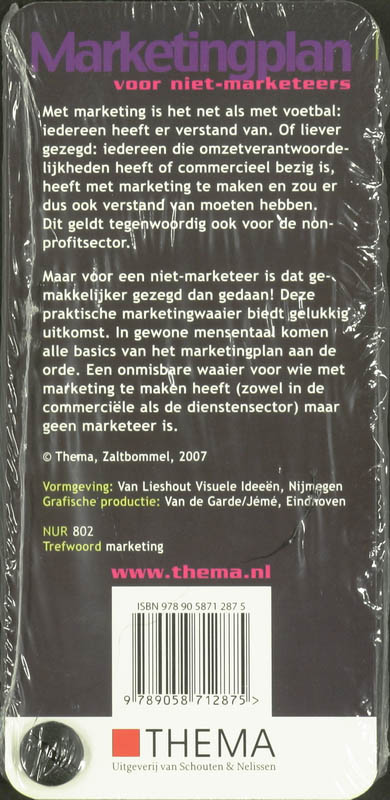 Achterkant van Marketingplan voor niet-marketeers