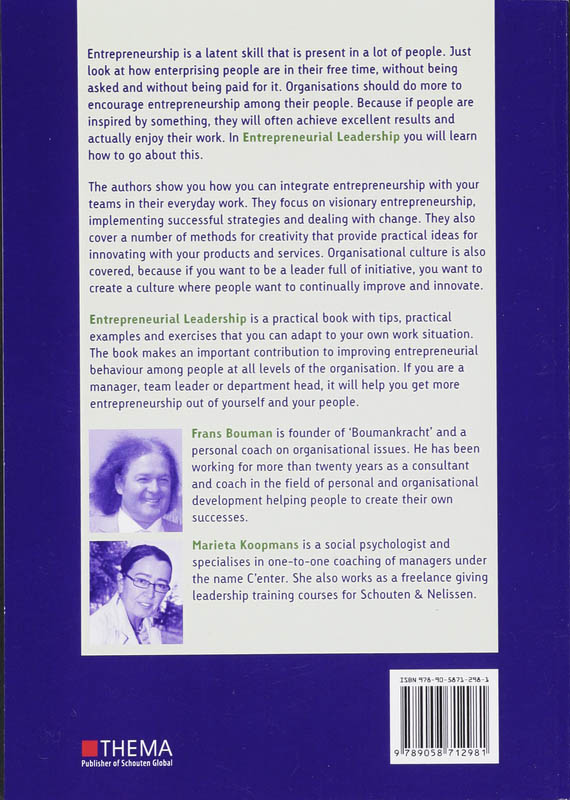 Achterkant van Entrepreneurial Leadership