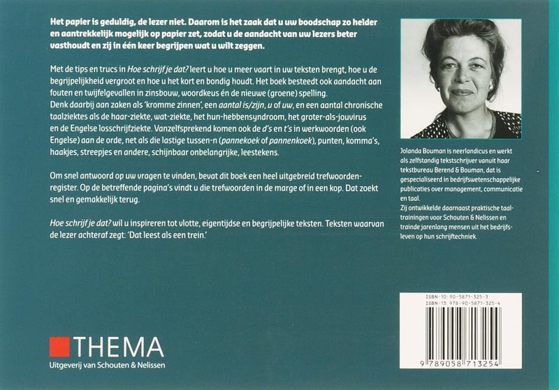 Achterkant van Hoe schrijf je dat?